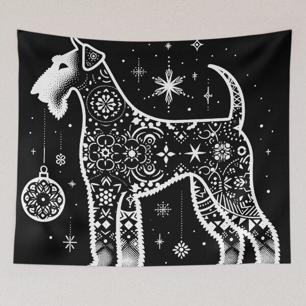 Item preview, Airedale Christmas Sticker designed and sold by bihtti.