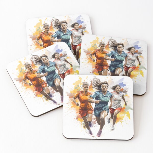 Item preview, Colorful Race: The Spirit of Women's Soccer designed and sold by ObjCrea123.
