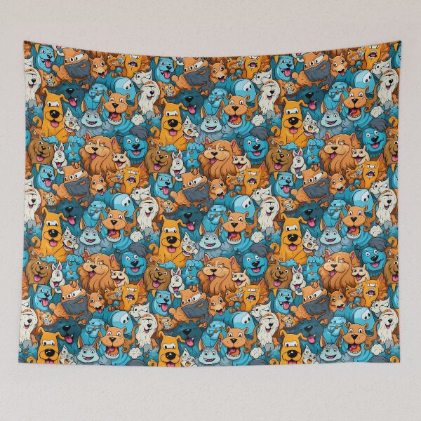 Item preview, Seamless Pattern of Dogs of Different Breeds and Colors designed and sold by HisoTorDesign.