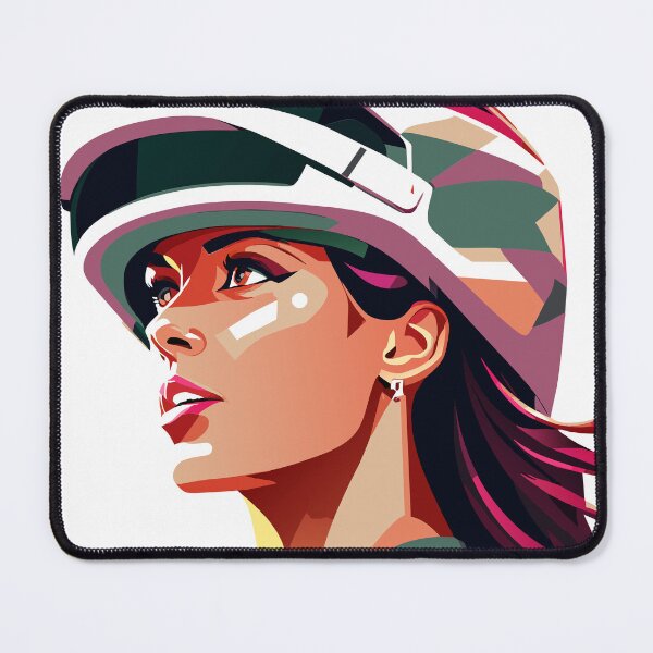 Item preview, Beautiful woman in helmet designed and sold by BubblyDelight.