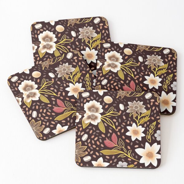 Item preview, Coffee beans,  nuts, and vanilla flowers pattern  designed and sold by Roxburylane.