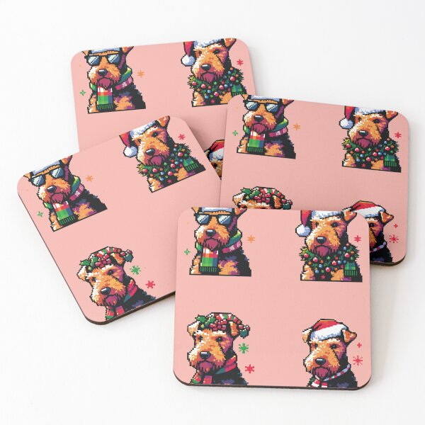 Item preview, Airedale Christmas Sticker designed and sold by bihtti.