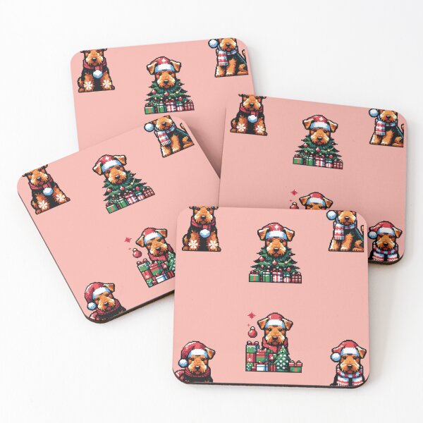 Item preview, Airedale Christmas Sticker designed and sold by bihtti.
