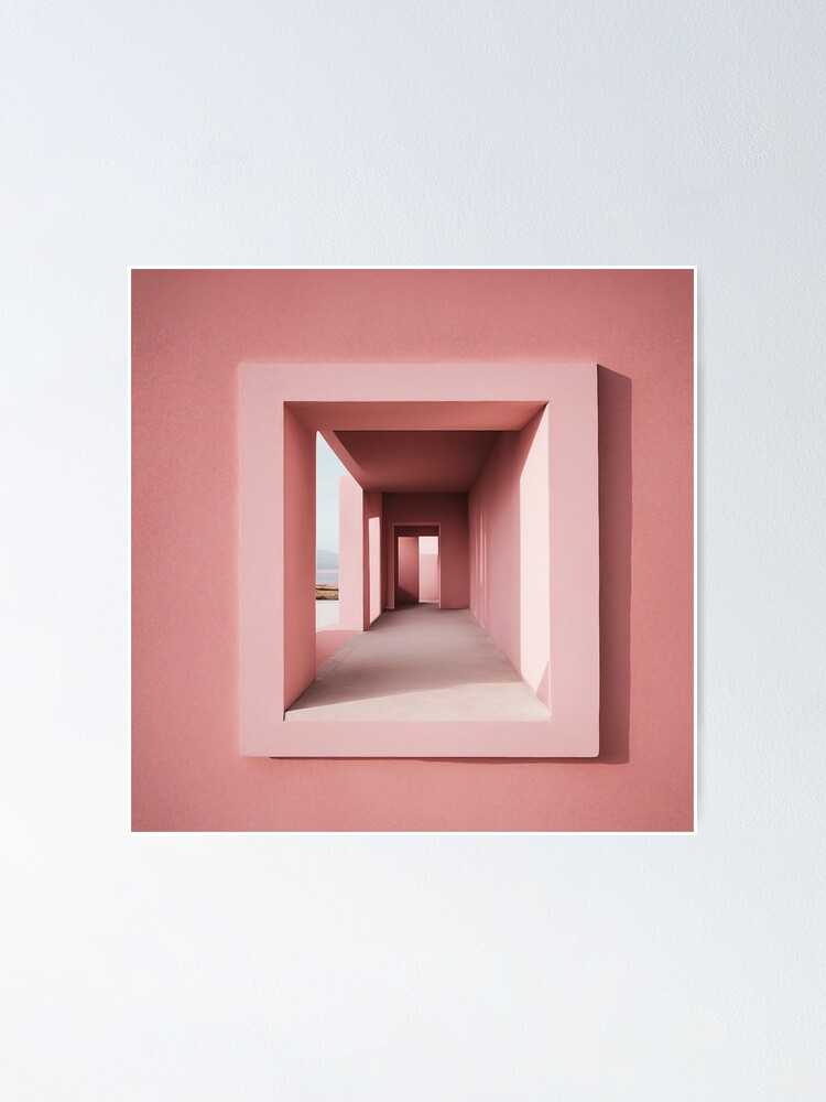 Thumbnail 1 of 3, Poster, Pink modern architecture designed and sold by ADP76.