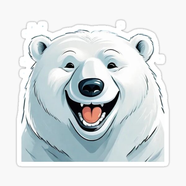 Polar Bear White Line Aesthetics Cute Funny Cartoon Decals - Temu