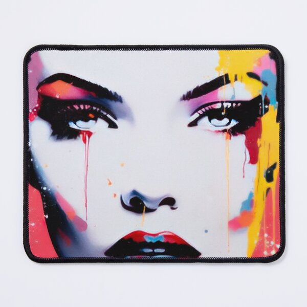 Item preview, Vibrant Urban Tears - Abstract Street Art Portrait with Color Splatter designed and sold by ThatsTheStyle.