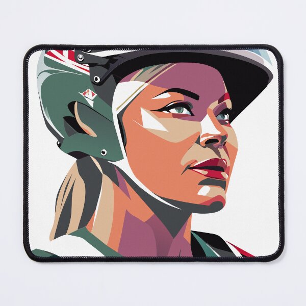 Item preview, Beautiful woman in helmet designed and sold by BubblyDelight.