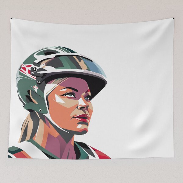 Item preview, Beautiful woman in helmet designed and sold by BubblyDelight.