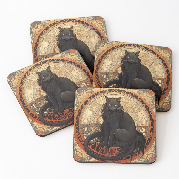 Item preview, Whimsical Art Nouveau Cat - Expressive Feline Elegance designed and sold by Philipe3d.