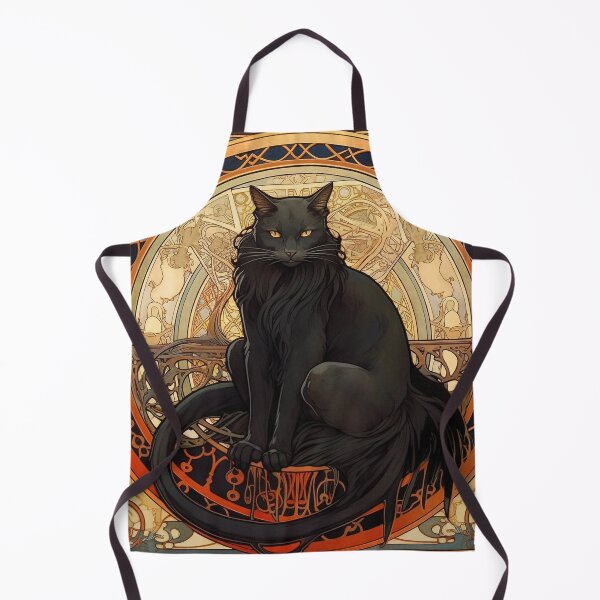 Item preview, Whimsical Art Nouveau Cat - Expressive Feline Elegance designed and sold by Philipe3d.