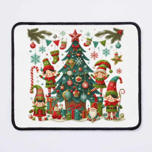 Item preview, Christmas tree and elves: Christmas joy designed and sold by MichelleAlline.