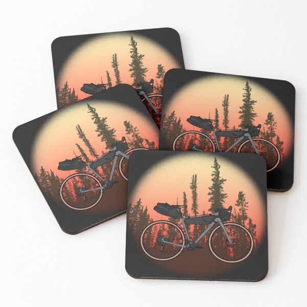 Item preview, Bikepacking Sunset in the Forest designed and sold by bonk-cycling.