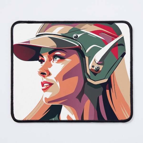 Item preview, Beautiful woman in helmet designed and sold by BubblyDelight.
