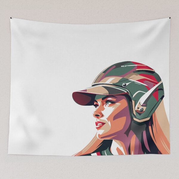 Item preview, Beautiful woman in helmet designed and sold by BubblyDelight.