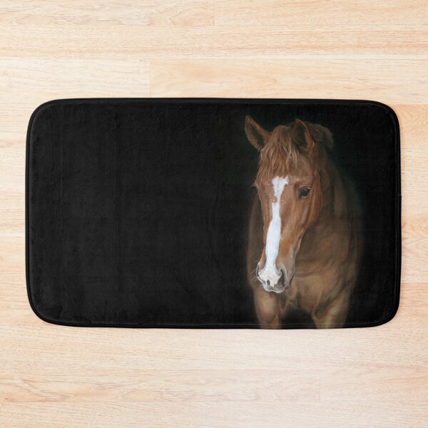 Item preview, Chestnut horse on black background designed and sold by EmaGillArts.