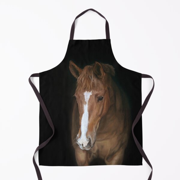 Item preview, Chestnut horse on black background designed and sold by EmaGillArts.