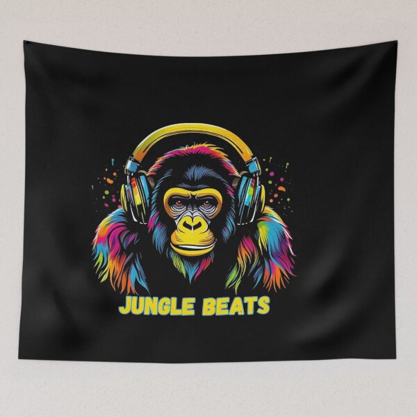 Item preview, Jungle rhythms, gorilla with headphones designed and sold by YolaShopOnline.