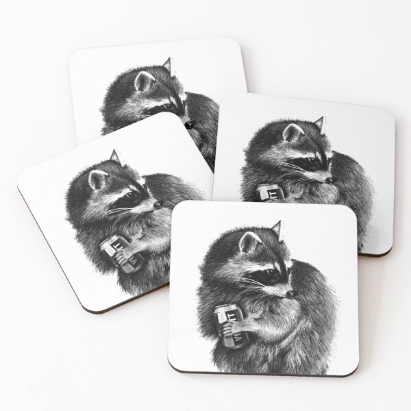 Aperçu de l'œuvre beer drinking raccoon créée et vendue par CapucciStudio.