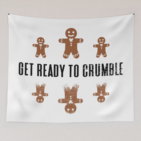 Item preview, Get Ready to Crumble - Funny Gingerbread Cookies Crumbling to Pieces (Gingerbread and Black Design) designed and sold by Spiprinto.
