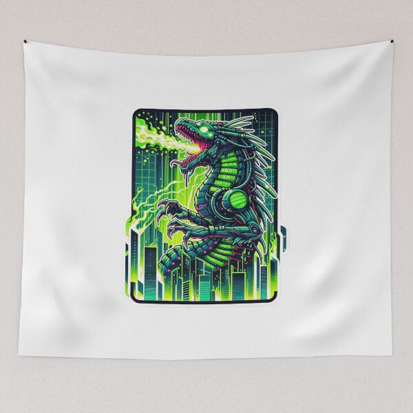 Item preview, Neon Cyborg Kaiju Badge Art designed and sold by psychcyberpunk.
