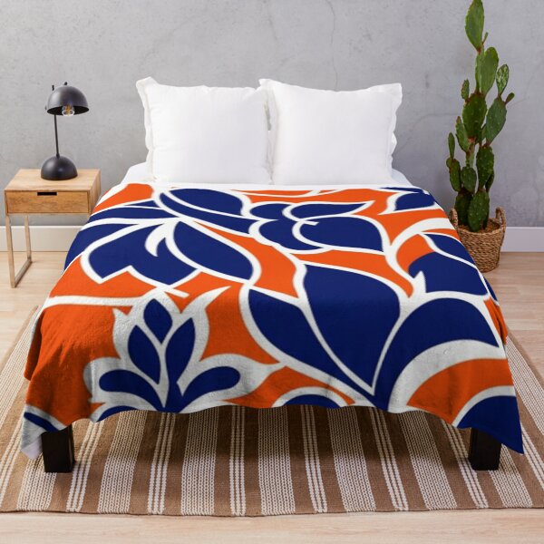 Item preview, Greek floral in orange and navy blue  designed and sold by Roxburylane.