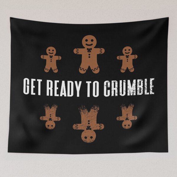 Item preview, Get Ready to Crumble - Funny Gingerbread Cookies Crumbling to Pieces (Gingerbread and White Design) designed and sold by Spiprinto.