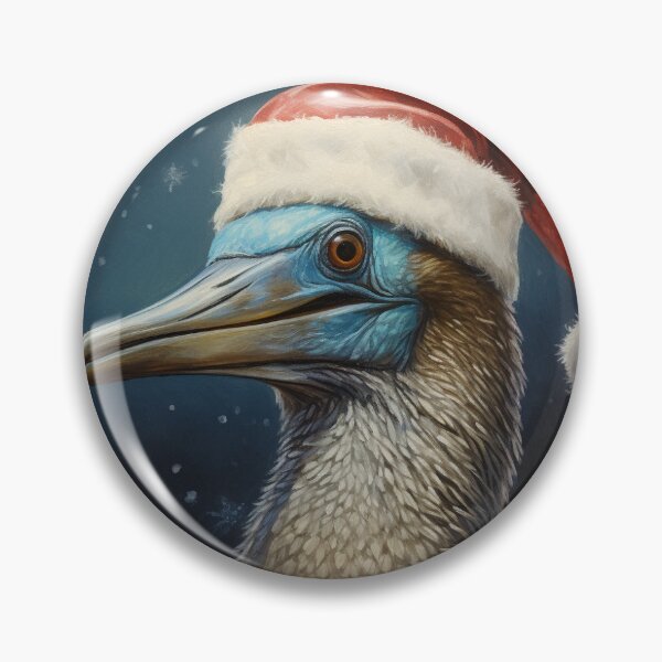 Item preview, Blue Footed Booby Bird with Santa Hat designed and sold by graphicsbylucym.