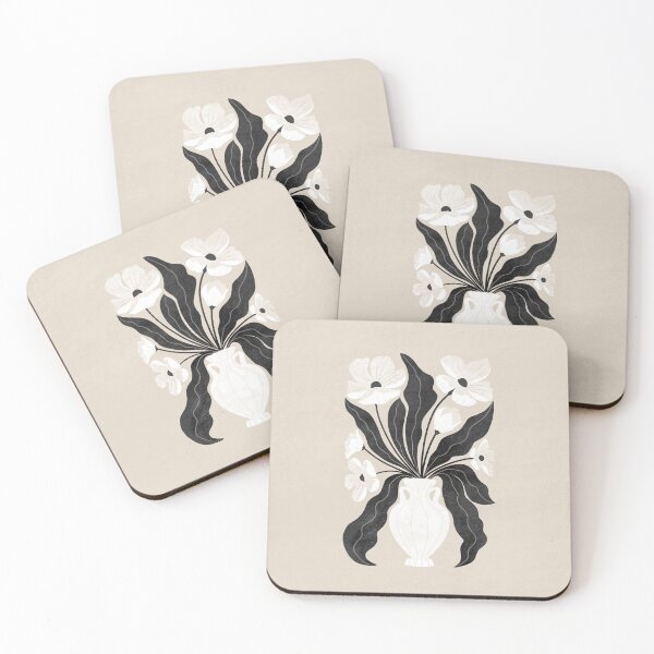Item preview, black and white flowers designed and sold by MartaOlgaKlara.
