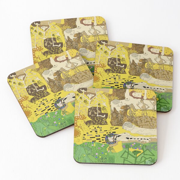 Item preview, Klimt inspired pattern art rave scene green yellow designed and sold by Elluse.