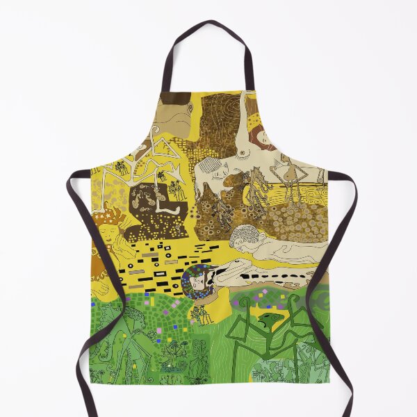 Item preview, Klimt inspired pattern art rave scene green yellow designed and sold by Elluse.