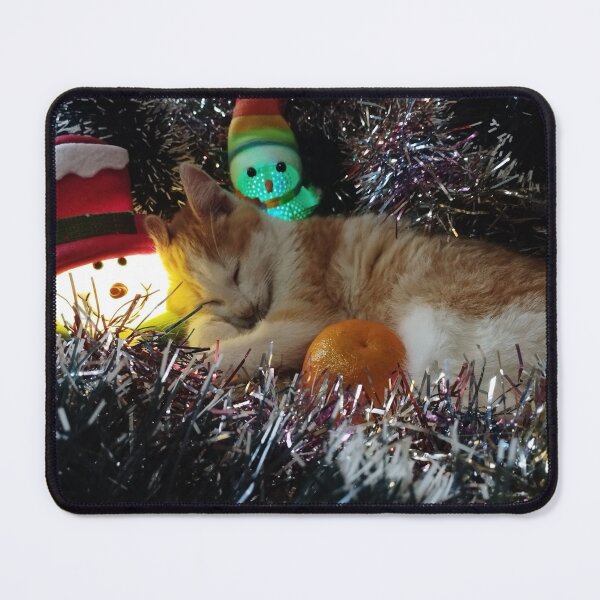 Item preview, Kitten among Christmas decorations. Sleeping kitten. Holiday Kitten. designed and sold by inspiration3.