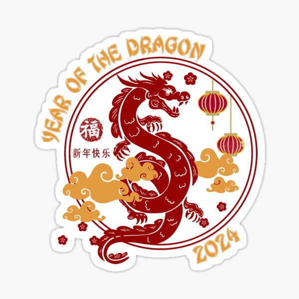 Chinese New Year 2024 Stickers for Sale