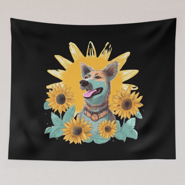 Item preview, Fun-loving dog is happy about the warm sunshine designed and sold by WallGemsArt.