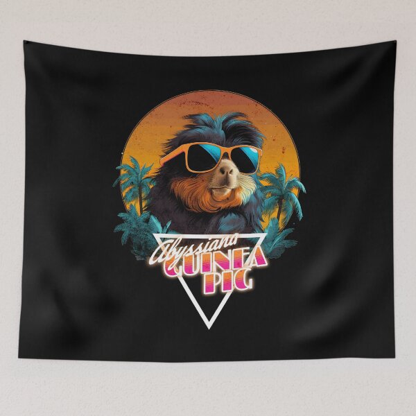 Item preview, Retro Wave Abyssinia Guinea Pig Vibes Shirt designed and sold by RedDesignSyc.