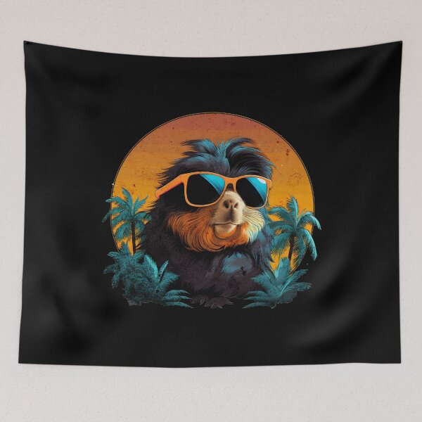 Item preview, Retro Wave Abyssinia Guinea Pig Shirt designed and sold by RedDesignSyc.