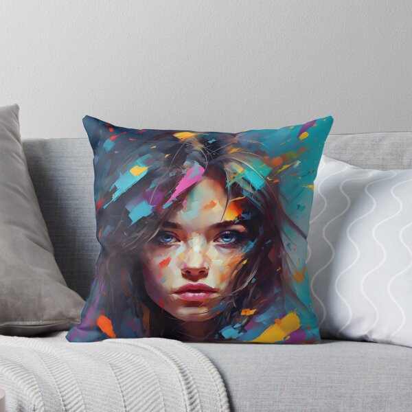 Aperçu de l'œuvre portrait de femme coloré art abstrait streetart créée et vendue par Lyadesigne.