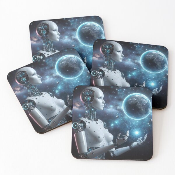 Item preview, Copy of "Celestial Symphony: Female Robot Crafting Stars and Planets" designed and sold by Huycao211.