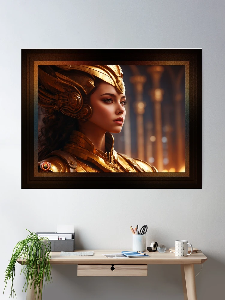 Princess Eylaria Of The House Of Ceslyan Beautiful AI Concept Art Portrait by Xzendor7 Room Decor Poster Art Print