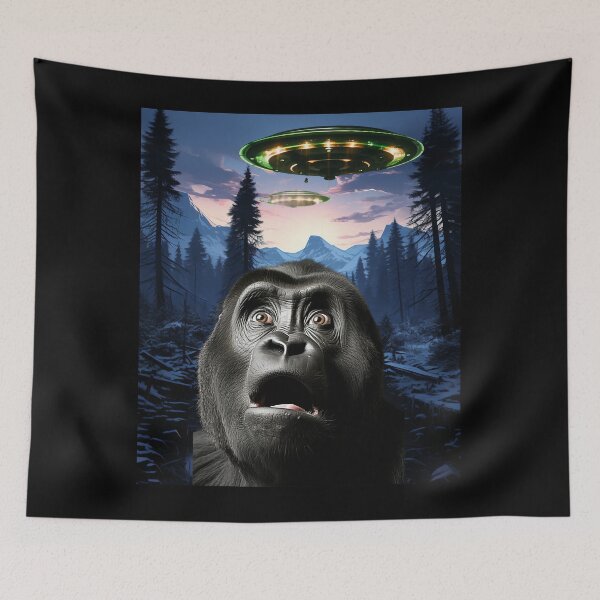 Item preview, Monkey Selfie with UFOs designed and sold by Master-Print.