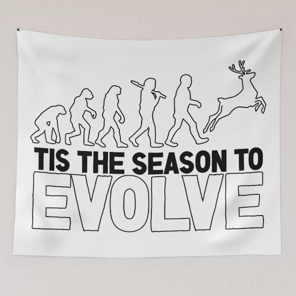 Item preview, Tis the Season to Evolve - Funny Human Evolution into Christmas/Holiday Season Reindeer (Black Design) designed and sold by Spiprinto.