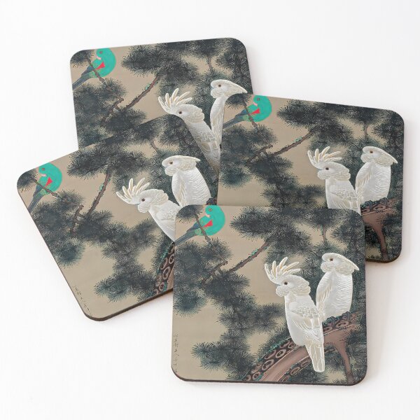 Item preview, Enhanced edition: Cockatoos in an old pine by Itō Jakuchū (Colorful Realm of Living Beings) designed and sold by EmeraldeaArt.