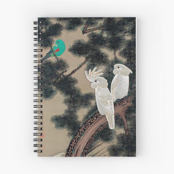 Item preview, Enhanced edition: Cockatoos in an old pine by Itō Jakuchū (Colorful Realm of Living Beings) designed and sold by EmeraldeaArt.