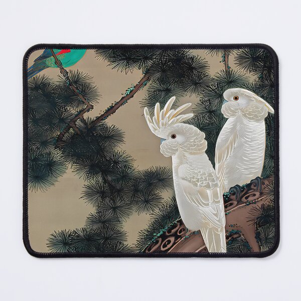 Item preview, Enhanced edition: Cockatoos in an old pine by Itō Jakuchū (Colorful Realm of Living Beings) designed and sold by EmeraldeaArt.