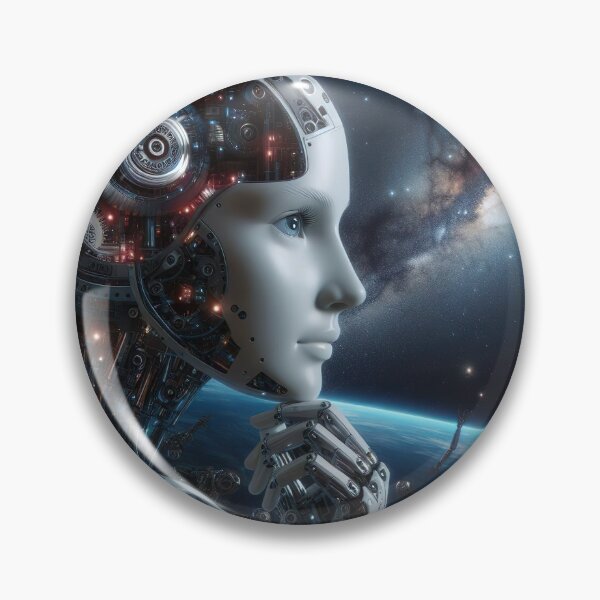 Item preview, "Celestial Symphony: Female Robot Crafting Stars and Planets" designed and sold by Huycao211.