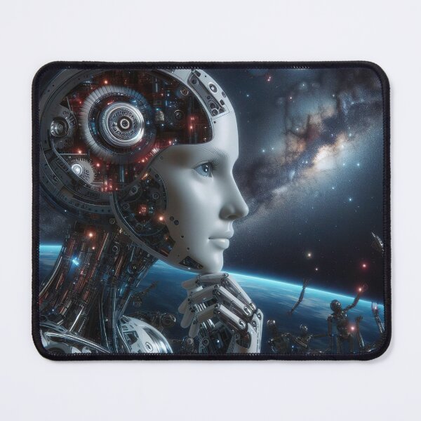 Item preview, "Celestial Symphony: Female Robot Crafting Stars and Planets" designed and sold by Huycao211.