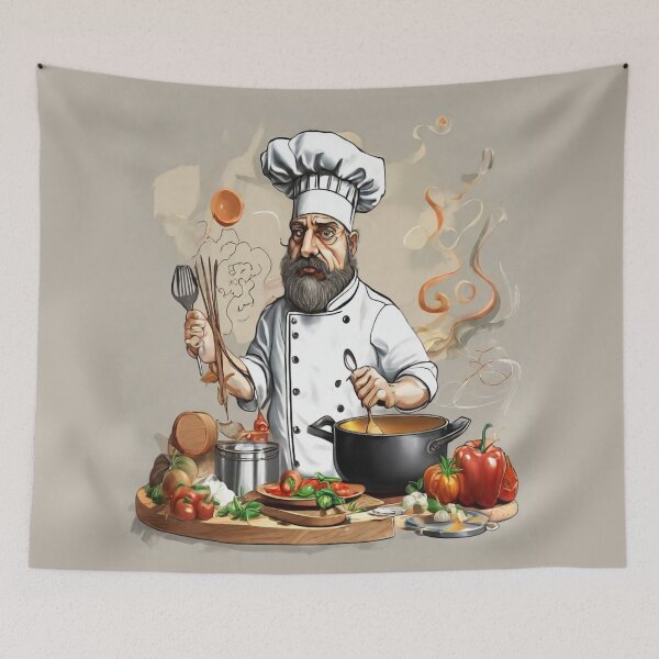 Item preview,  "Cartoon Cooking Chef: Stirring Deliciousness in a Pot" designed and sold by Artisticanvas.