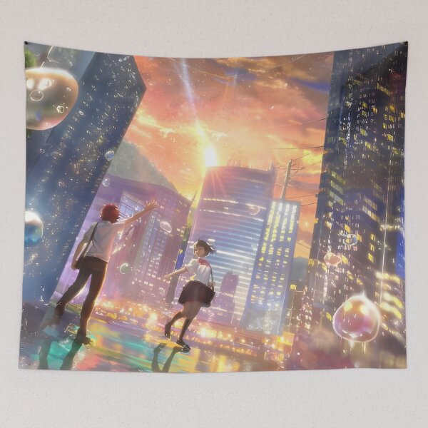 Item preview, Kimi no Na wa., Tachibana Taki, Miyamizu Mitsuha, Shooting Stars, City Lights, designed and sold by AbominationShop.