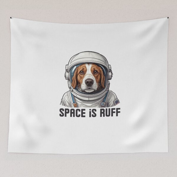 Item preview, space is ruff |funny space brittany spaniels designed and sold by MyLovelyDog.