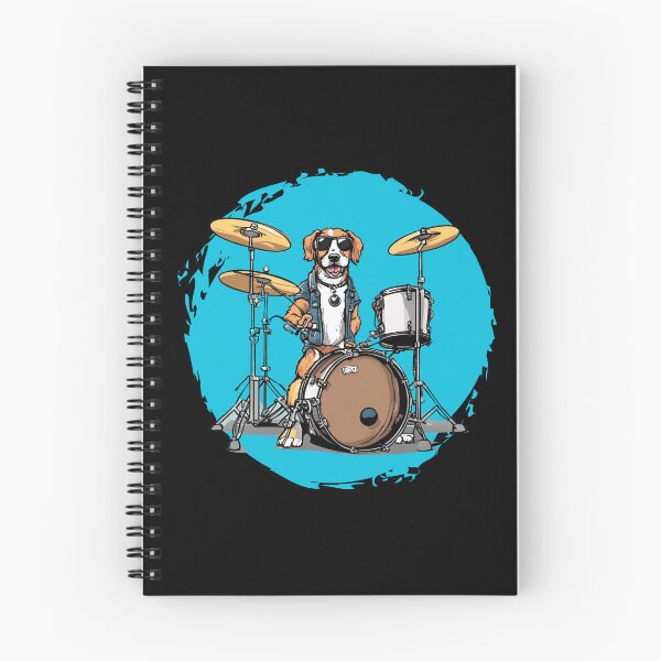 Aperçu de l'œuvre ROCKER DOG DRUMMER – chien à bascule – chien de rock – chien batteur créée et vendue par Musicians-world.
