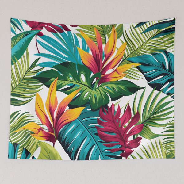 Item preview, Exotic leaves, colorful tropics background designed and sold by PabloArt.